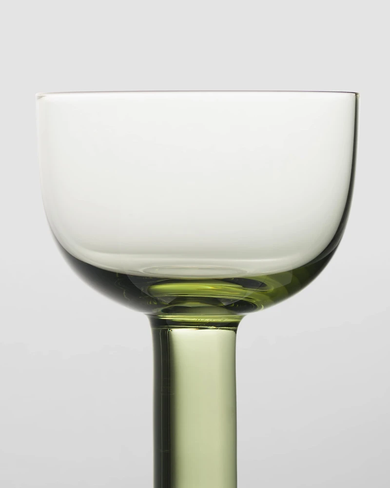 Set of two crystal red wine glasses