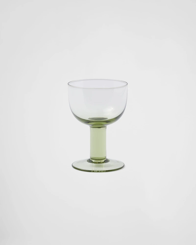 Set of two crystal red wine glasses