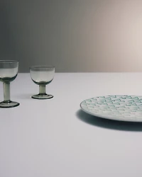 Set of two crystal white wine glasses