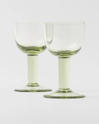 Set of two crystal white wine glasses