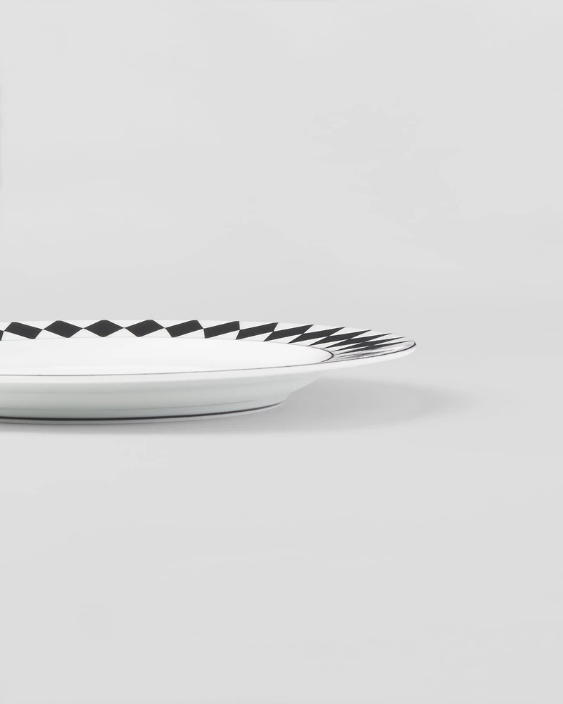 Set of two porcelain dinner plates - Checkerboard