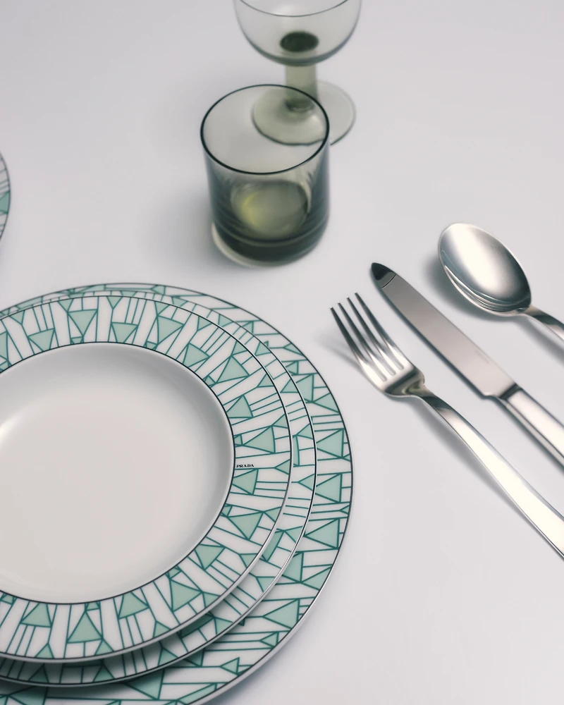 Set of two porcelain dinner plates - Vienna Green