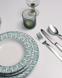 Set of two porcelain dinner plates - Vienna Green