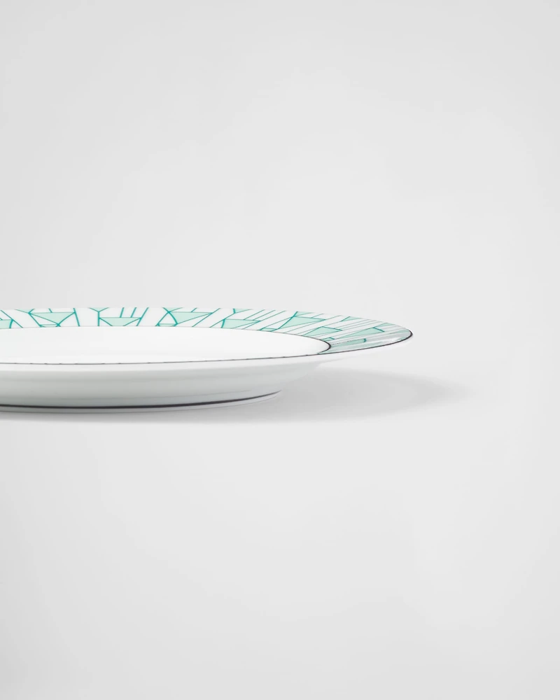 Set of two porcelain dinner plates - Vienna Green