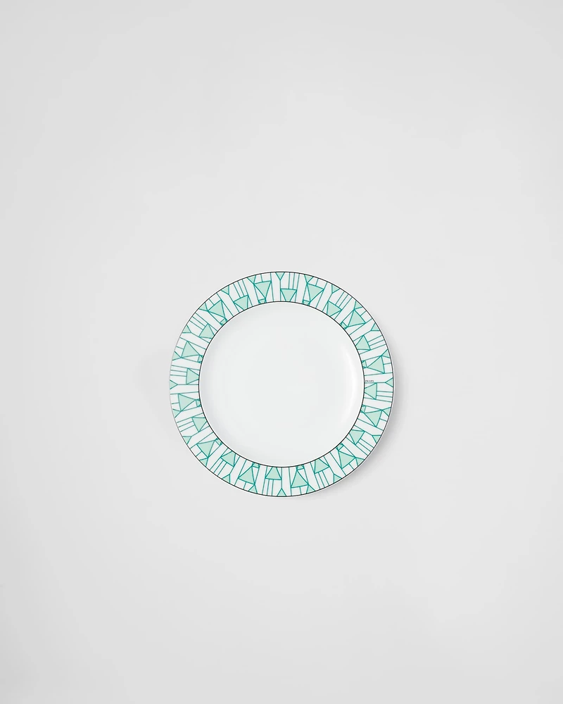 Set of two porcelain dinner plates - Vienna Green