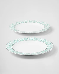 Set of two porcelain dinner plates - Vienna Green