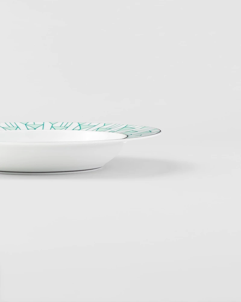 Set of two porcelain soup plates - Vienna Green