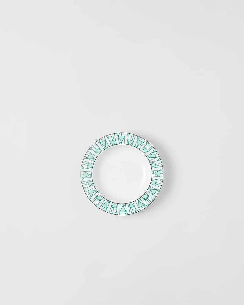 Set of two porcelain soup plates - Vienna Green