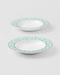 Set of two porcelain soup plates - Vienna Green