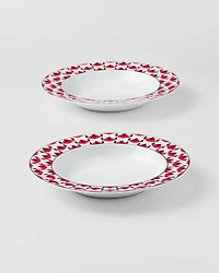 Set of two porcelain soup plates