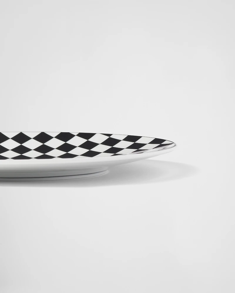 Porcelain charger plate - Checkerboard