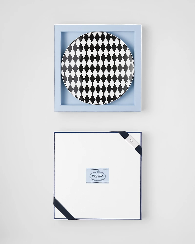 Porcelain charger plate - Checkerboard