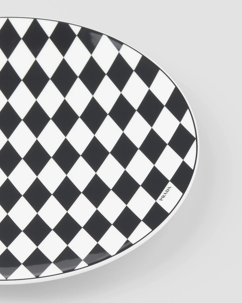 Porcelain charger plate - Checkerboard