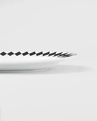 Medium porcelain serving plate - Checkerboard