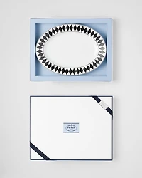 Medium porcelain serving plate - Checkerboard