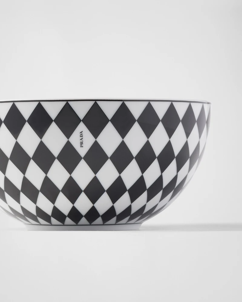 Set of two porcelain soup bowls - Checkerboard