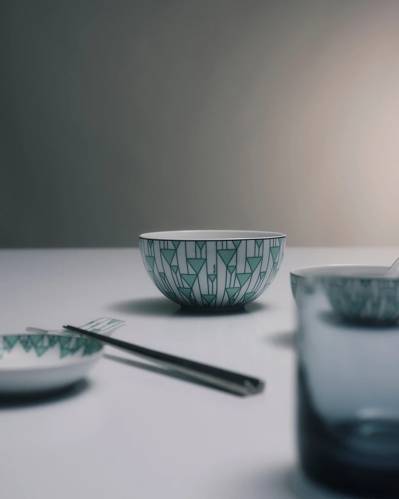 Set of two porcelain soup bowls - Vienna Green