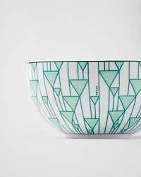 Set of two porcelain soup bowls - Vienna Green