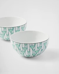 Set of two porcelain soup bowls - Vienna Green