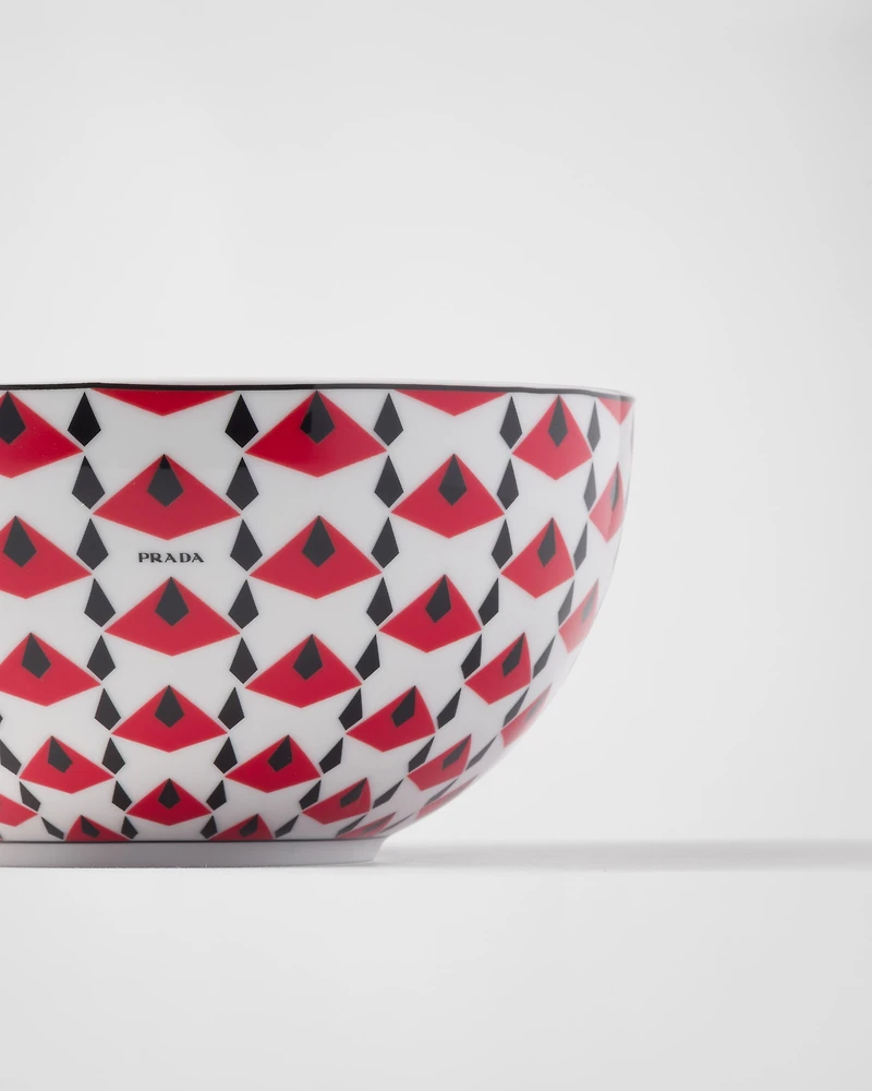 Set of two porcelain soup bowls