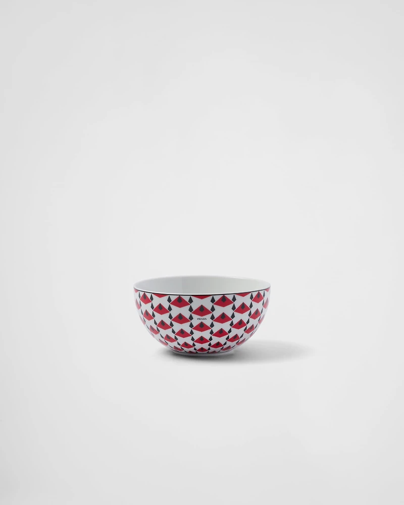 Set of two porcelain soup bowls
