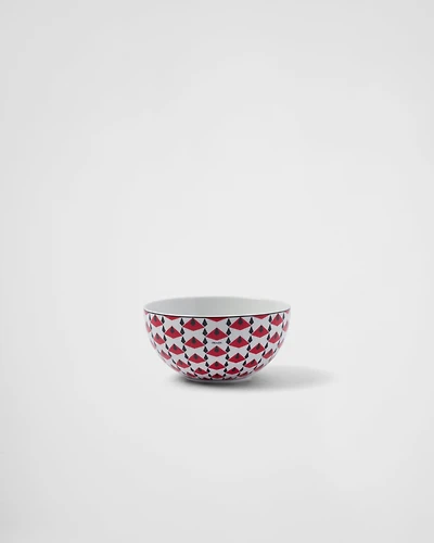 Set of two porcelain soup bowls