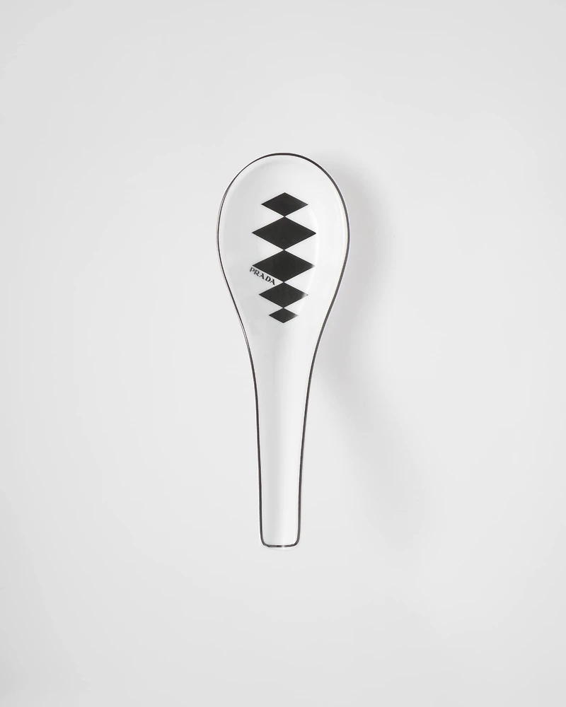 Set of two porcelain spoons - Checkerboard
