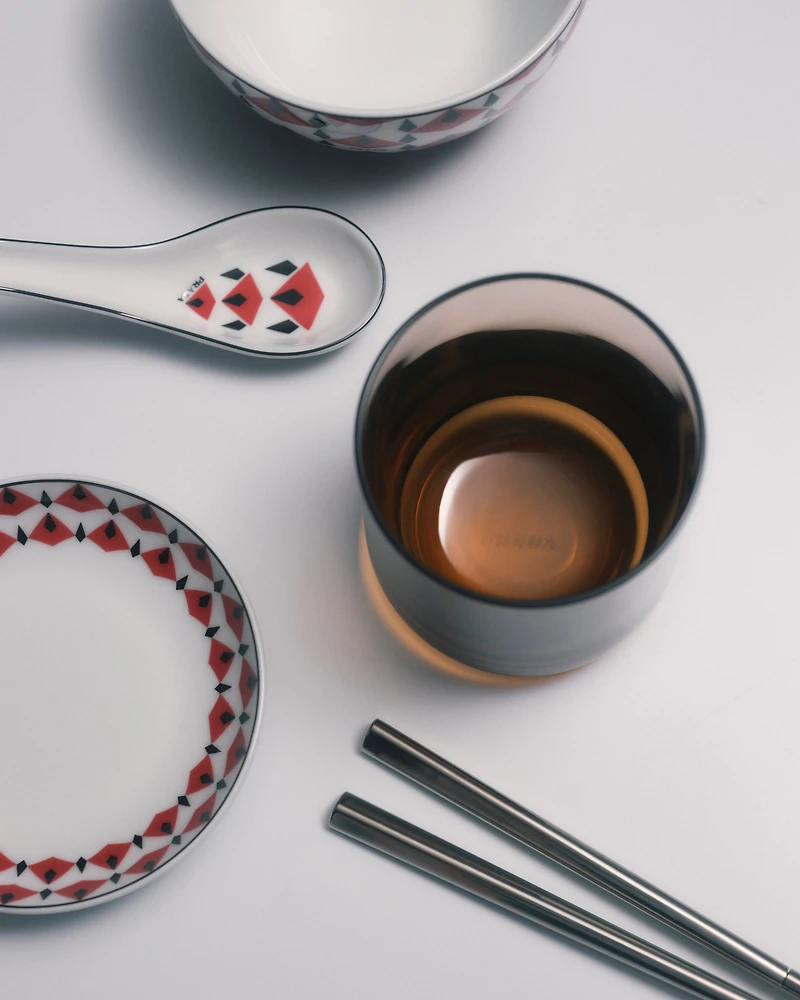 Set of two porcelain spoons