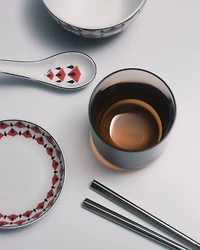 Set of two porcelain spoons