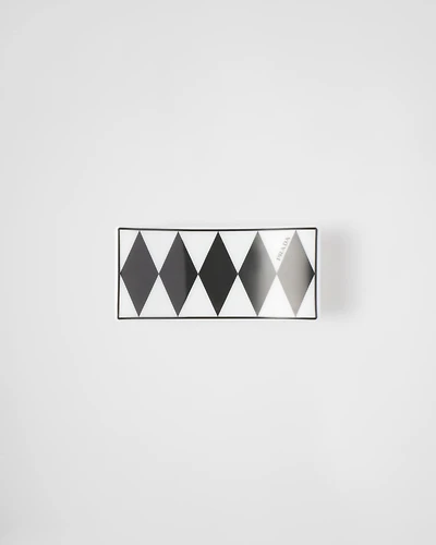 Set of two porcelain chopstick rests - Checkerboard 