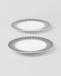 Set of two porcelain dessert plates - Stripes