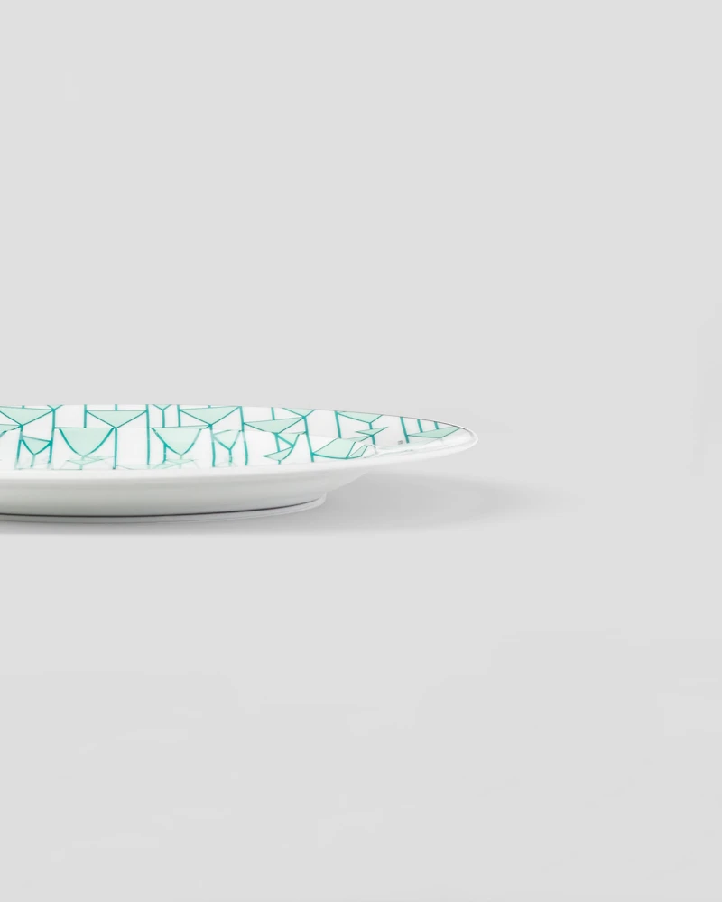 Set of two porcelain dessert plates - Vienna Green