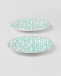 Set of two porcelain dessert plates - Vienna Green