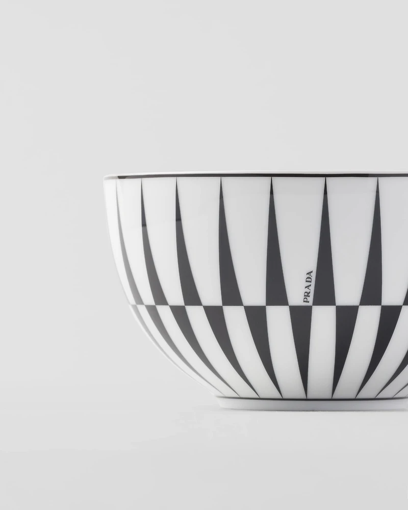 Set of two porcelain rice or cereal bowls - Stripes
