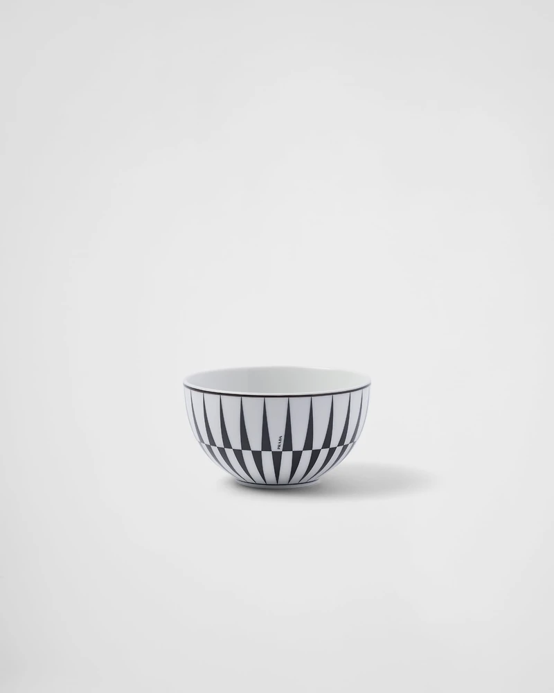 Set of two porcelain rice or cereal bowls - Stripes