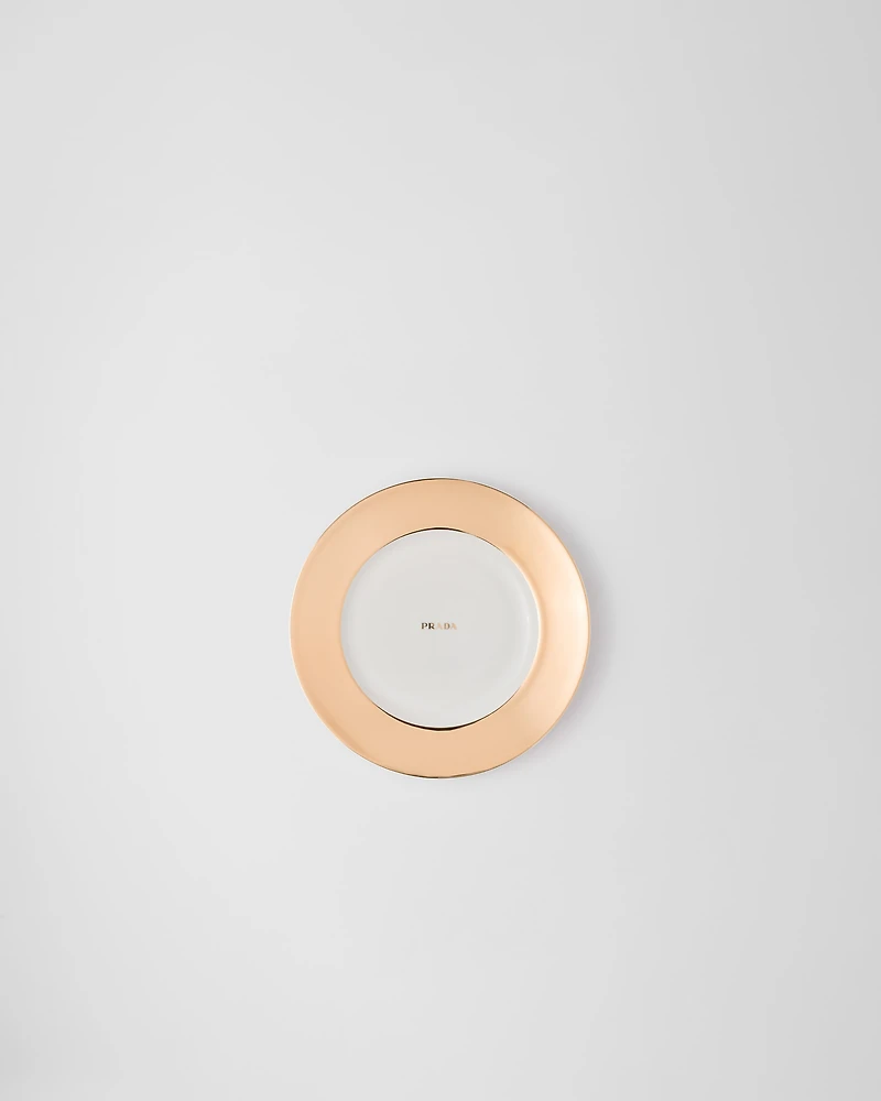 Porcelain dinner plate - Solid Gold