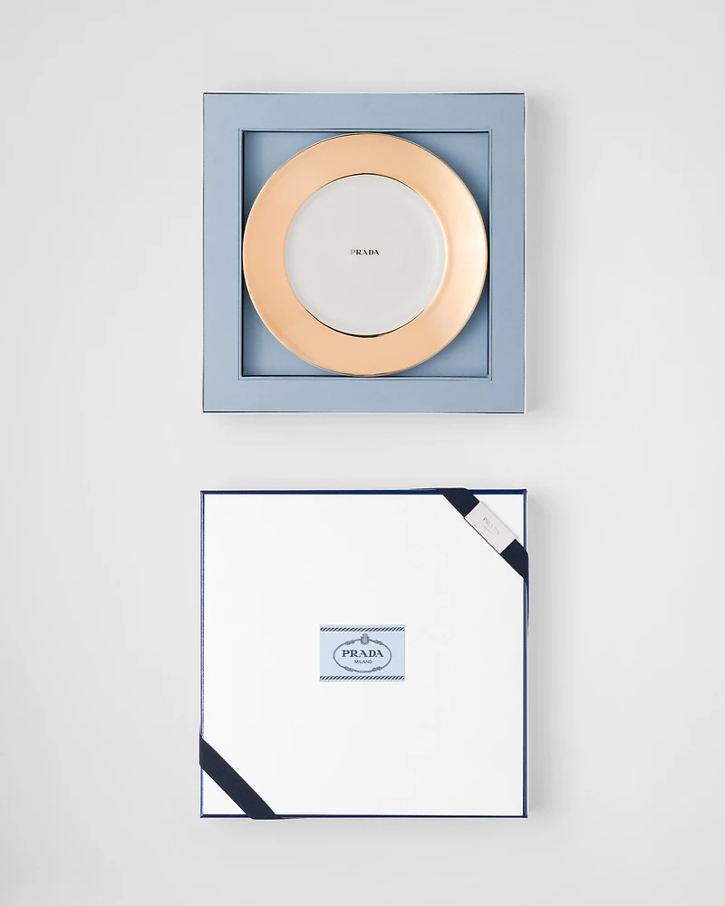 Porcelain dinner plate - Solid Gold