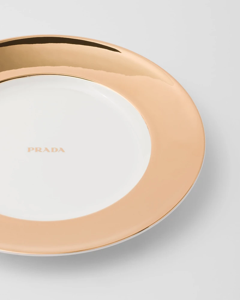 Porcelain dinner plate - Solid Gold