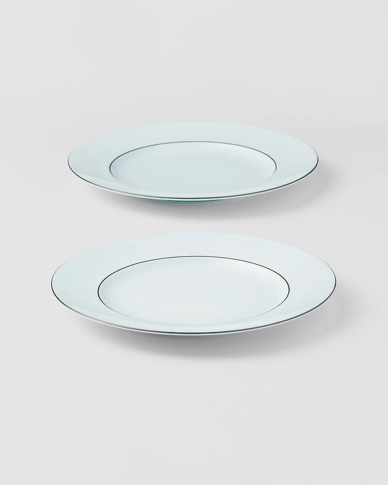 Set of two porcelain dessert plates - Celadon