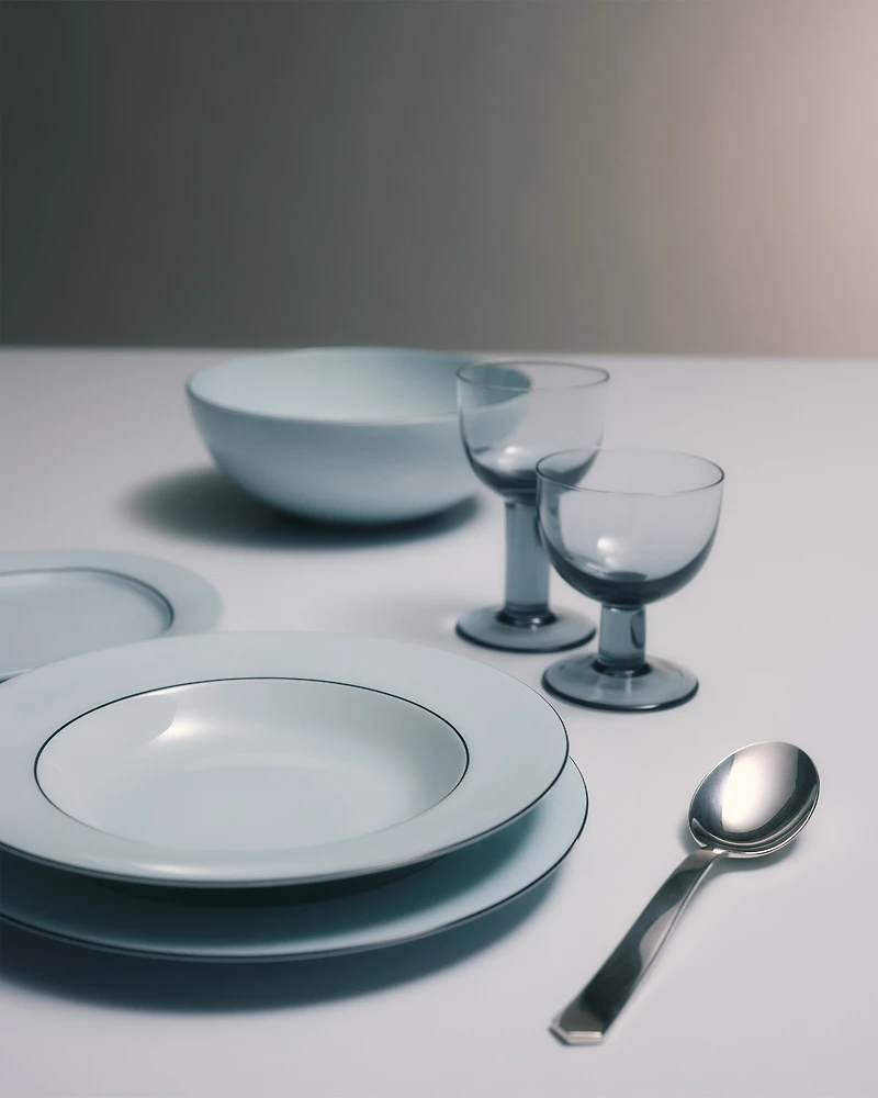 Set of two porcelain soup plates - Celadon