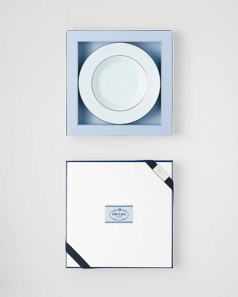 Set of two porcelain soup plates - Celadon