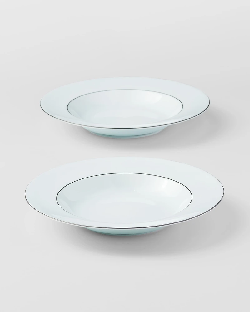 Set of two porcelain soup plates - Celadon