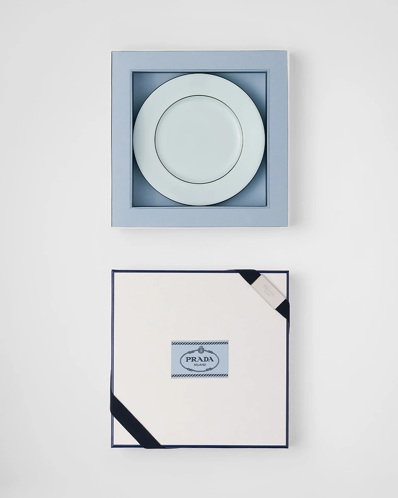 Set of two porcelain bread plates - Celadon