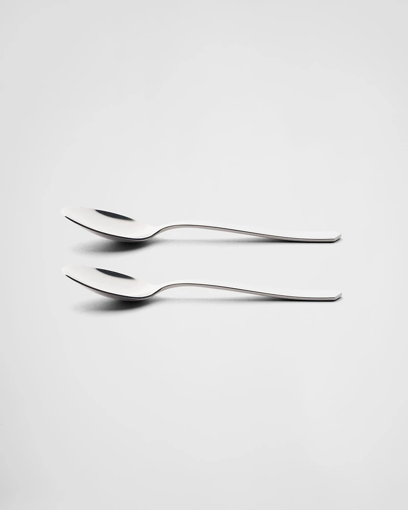 Set of two stainless steel teaspoons