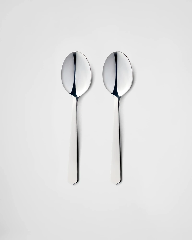 Set of two stainless steel coffee spoons