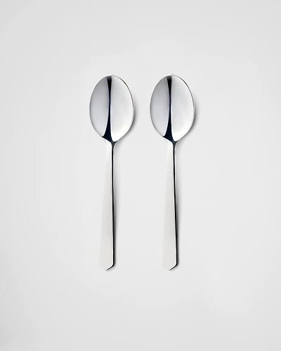 Set of two stainless steel coffee spoons