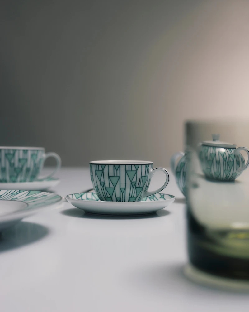 Set of four porcelain espresso cups - Vienna Green