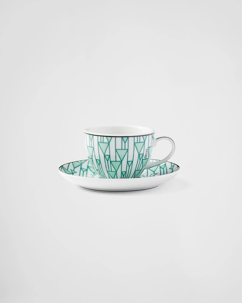 Set of four porcelain espresso cups - Vienna Green