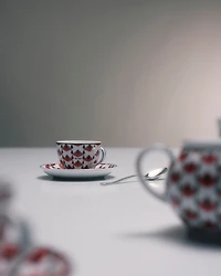 Set of four porcelain espresso cups