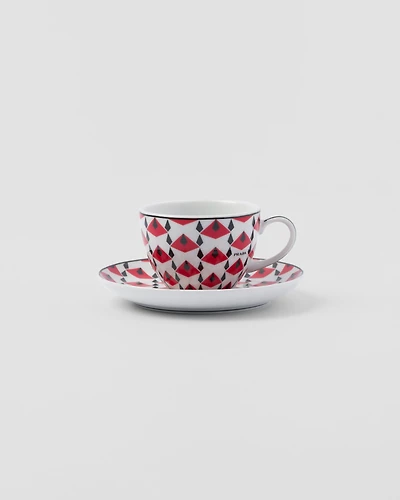 Set of four porcelain espresso cups